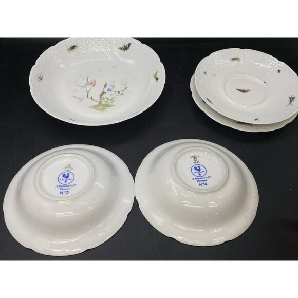 Mixed Lot 5 Ceralene Raynaud Limoges Les Oiseaux Saucer Bread Plate Bowls READ - Picture 14 of 16